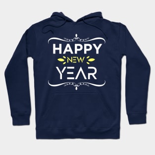 Happy New Year Typo Illustration Hoodie